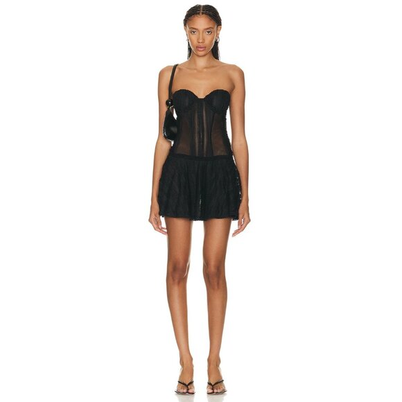 Charo Ruiz Ibiza Bakary Mini Dress in Black - Picture 1 of 3